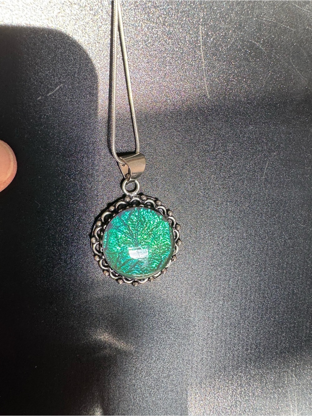 Triplet Opal .925 sterling silver necklace - Picture 6 of 8
